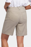 NYDJ 5 Pocket Bermuda Shorts In Stretch Linen - Saddlewood