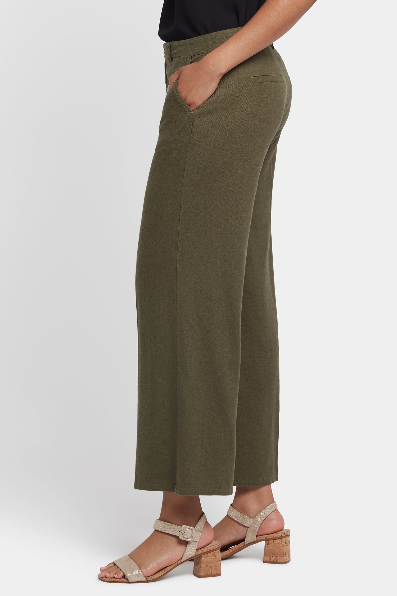 NYDJ Morgan Trouser Pants In Stretch Linen - Bay Leaf