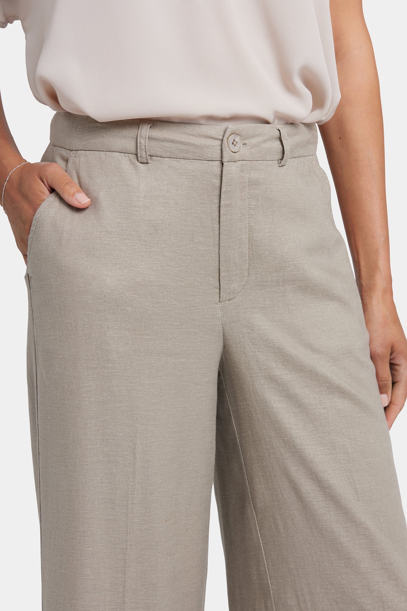 NYDJ Morgan Trouser Pants In Stretch Linen - Saddlewood