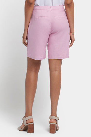 NYDJ Relaxed Shorts  In Stretch Linen - Pink Nectar