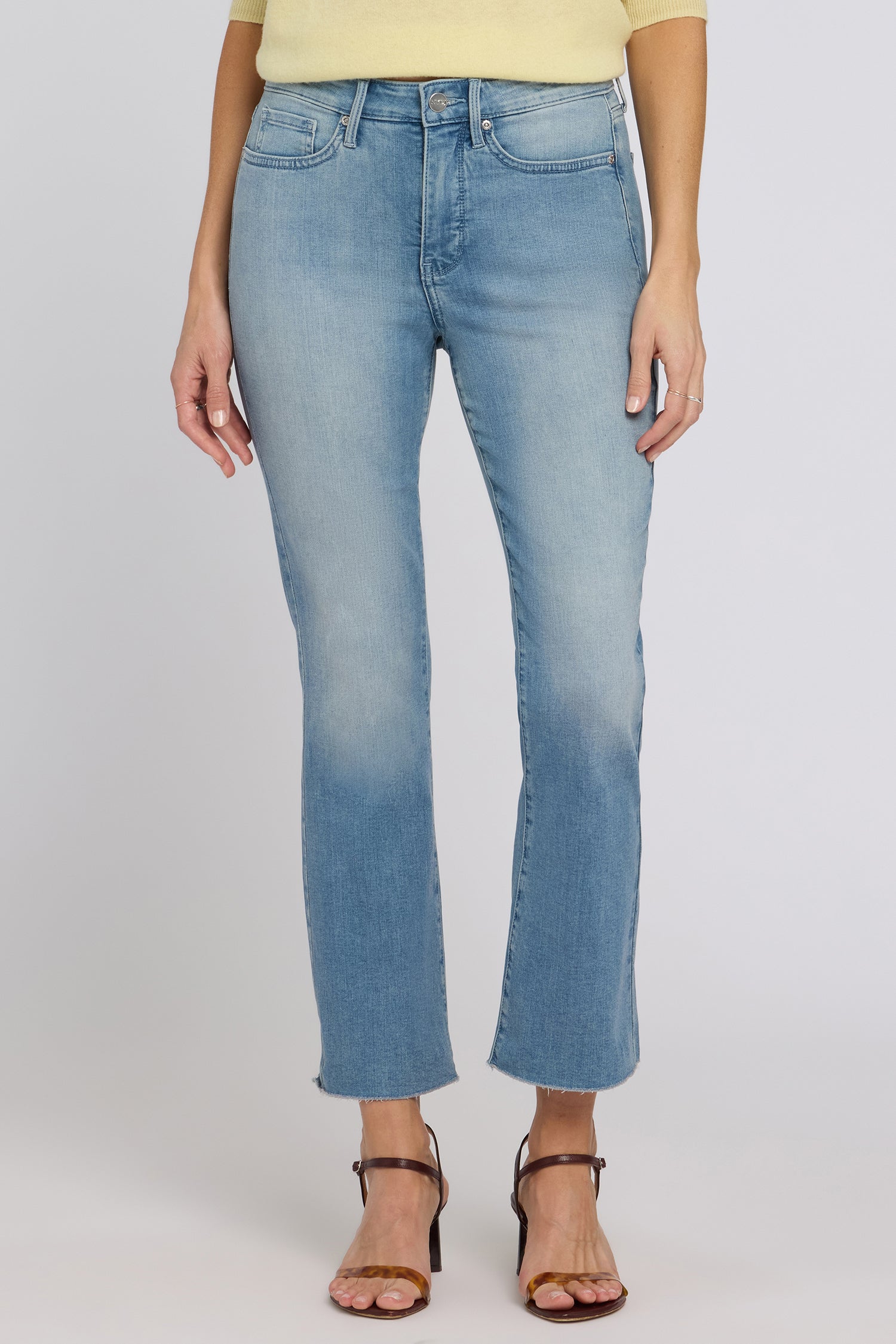 NYDJ Slim Bootcut Ankle Jeans In Cool Embrace® Denim With Frayed Hems - Camille