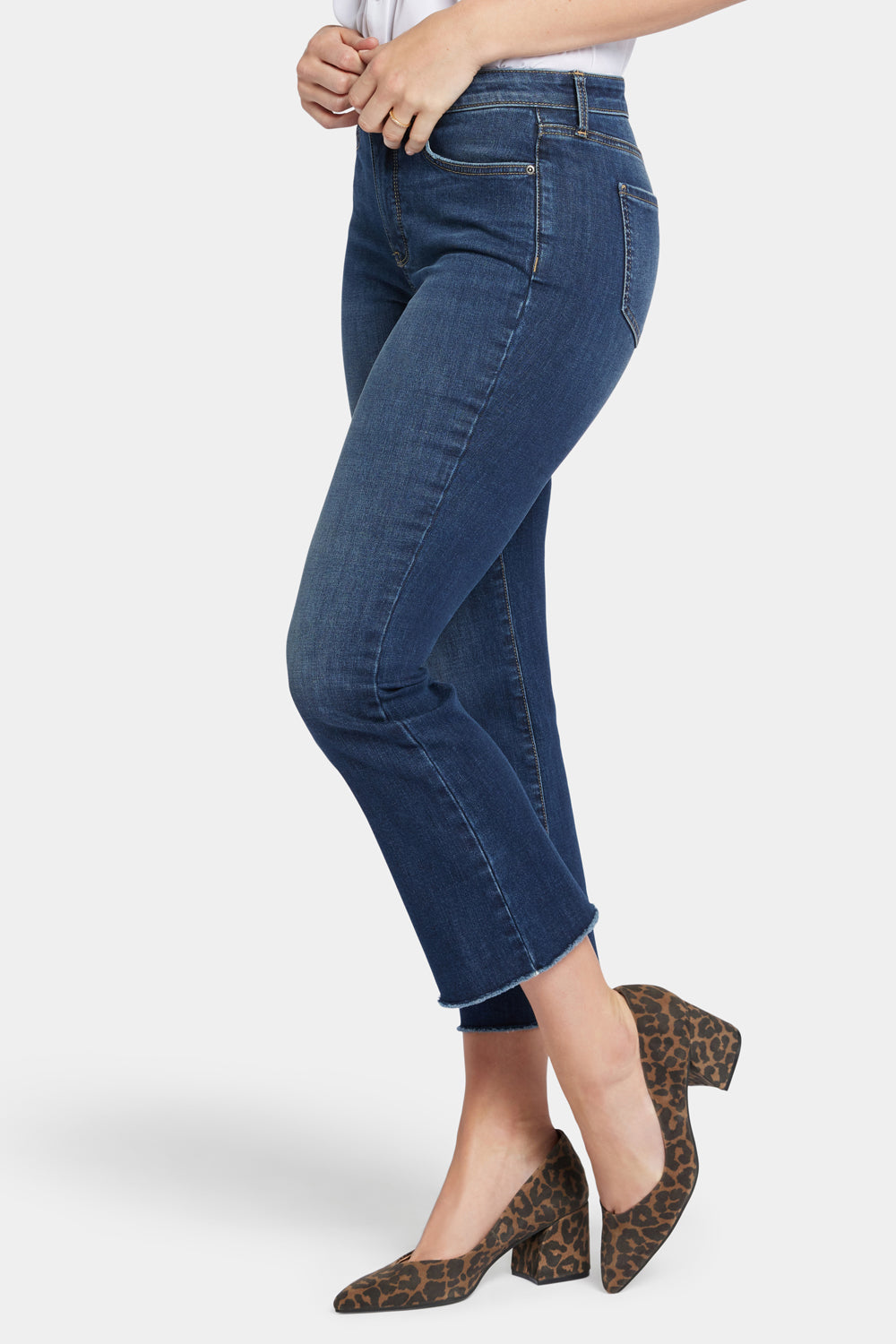 NYDJ Slim Bootcut Ankle Jeans In Cool Embrace® Denim With High Rise And Frayed Hems - Olympus