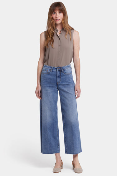 NYDJ Brodi Wide Leg Ankle Jeans In Cool Embrace® Denim With High Rise And Frayed Hems - Barcelona Breeze