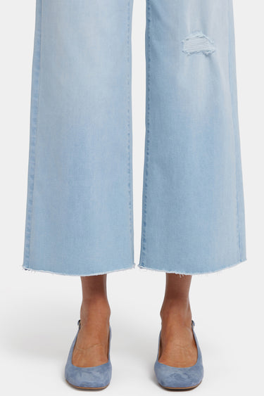 NYDJ Brodi Wide Leg Ankle Jeans In Cool Embrace® Denim With High Rise And Frayed Hems - Clear Waters