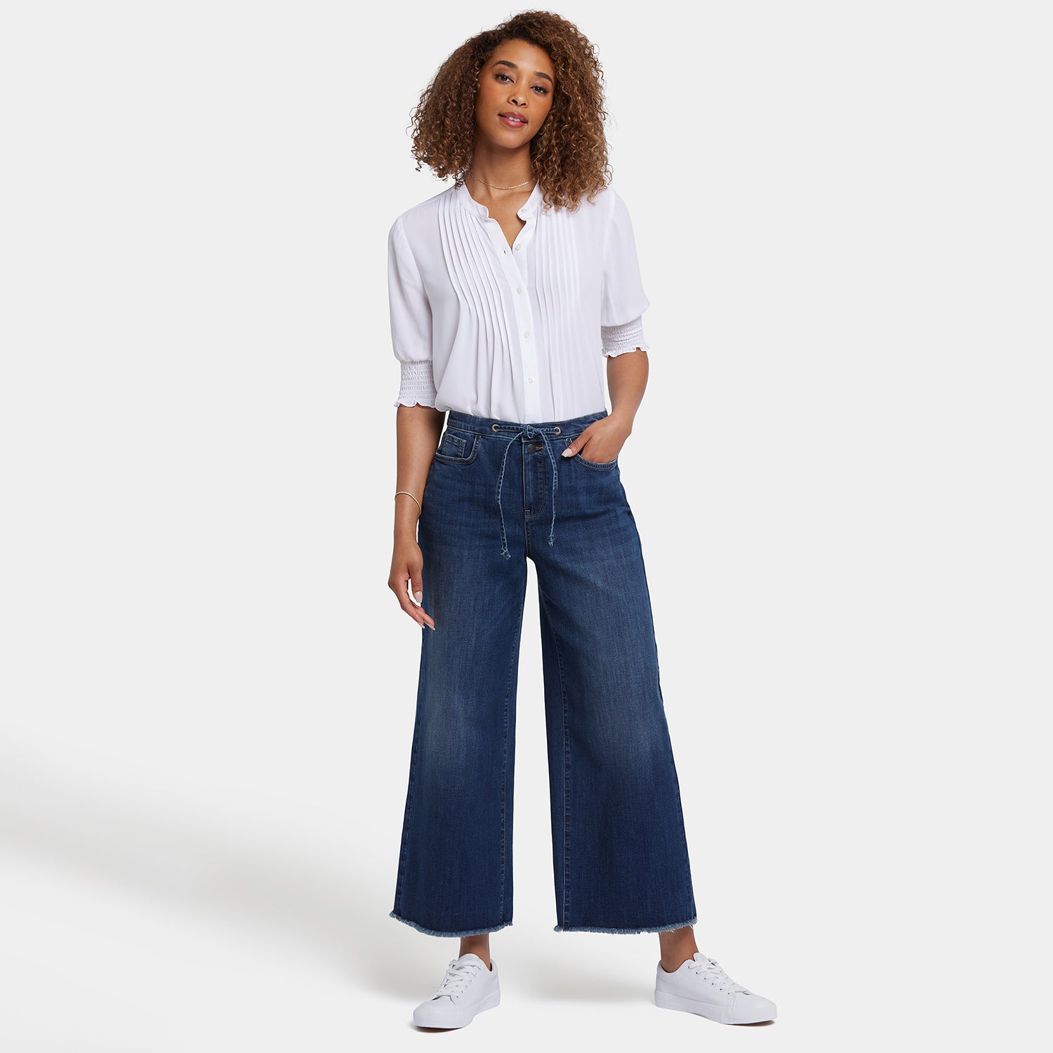 Cindi Relaxed Wide Leg Ankle Jeans In Cool Embrace® Denim With