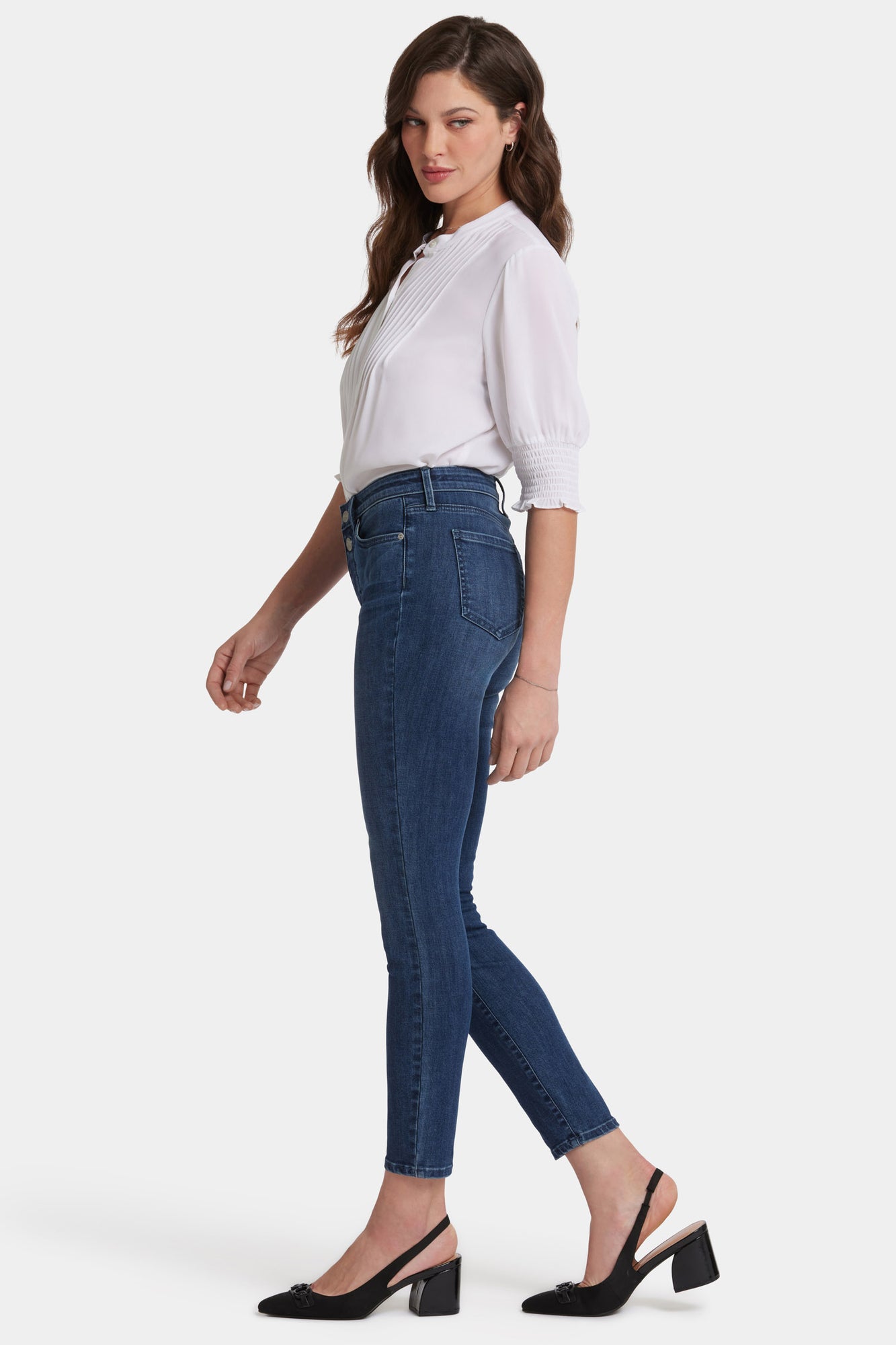 NYDJ Ami Skinny Jeans In Cool Embrace® Denim With Exposed Button Fly - Solana