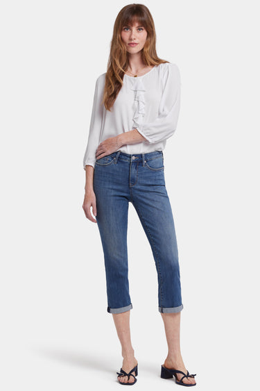 NYDJ Chloe Skinny Capri Jeans In Cool Embrace® Denim With Roll Cuffs - Costa Brava