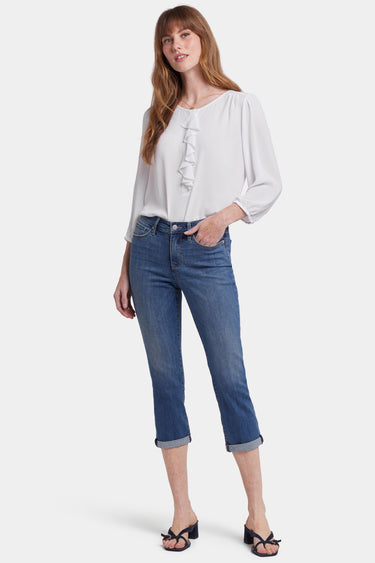 NYDJ Chloe Skinny Capri Jeans In Cool Embrace® Denim With Roll Cuffs - Costa Brava