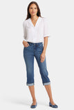 NYDJ Marilyn Straight Crop Jeans In Cool Embrace® Denim With Cuffs - Blue Ridge