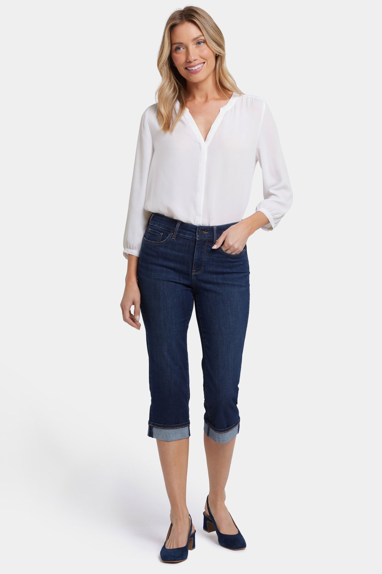 NYDJ Marilyn Straight Crop Jeans In Cool Embrace® Denim With Cuffs - Northbridge