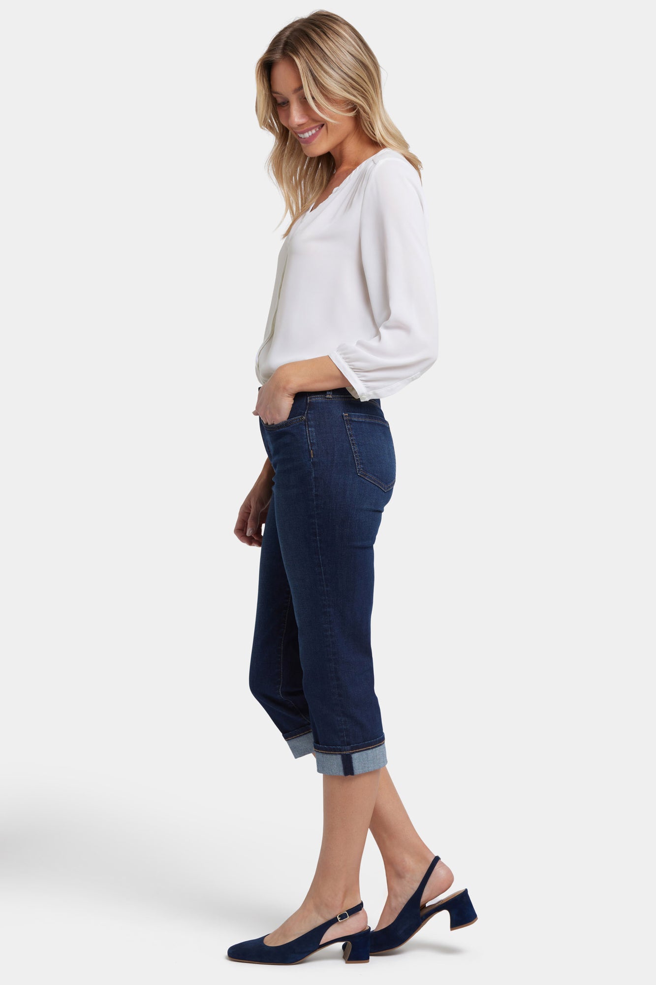 NYDJ Marilyn Straight Crop Jeans In Cool Embrace® Denim With Cuffs - Northbridge