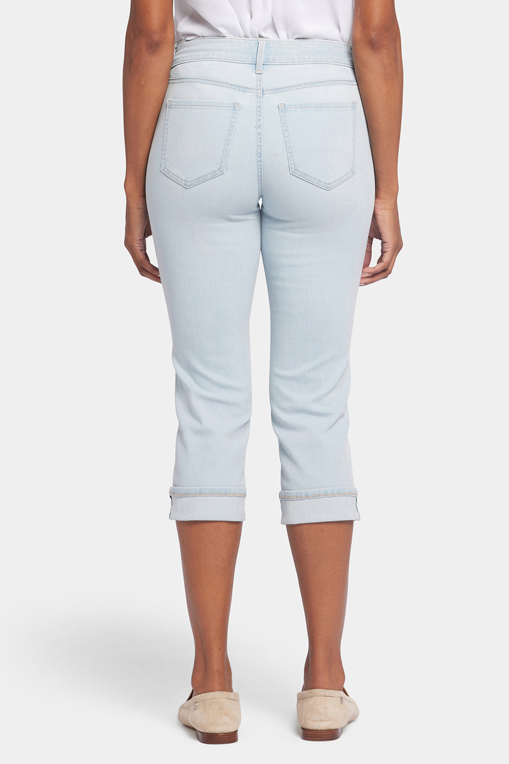 NYDJ Marilyn Straight Crop Jeans In Cool Embrace® Denim With Cuffs - Oceanfront