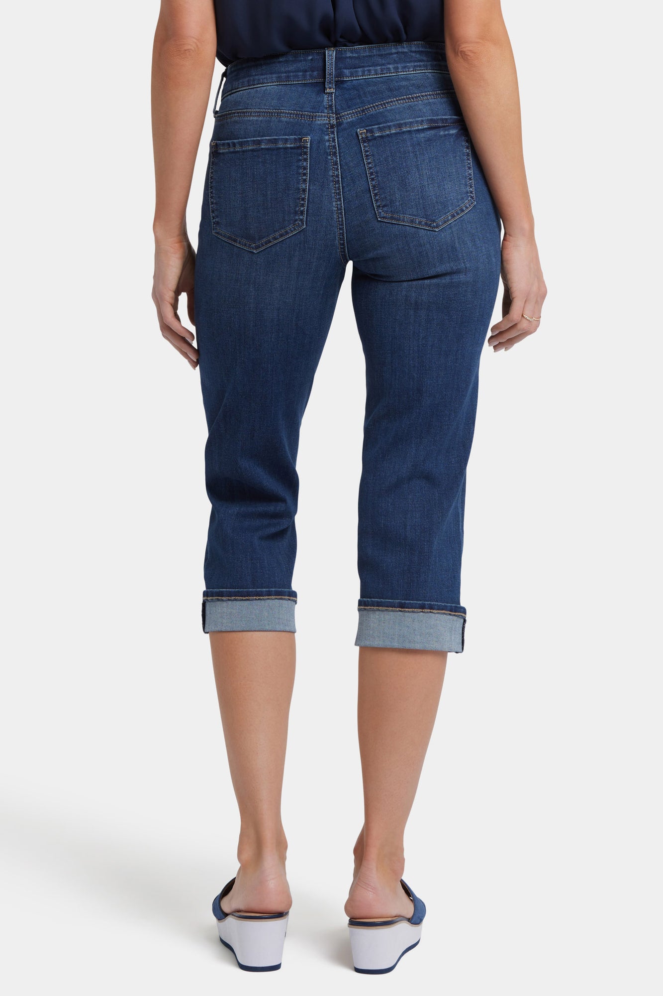 NYDJ Marilyn Straight Crop Jeans In Cool Embrace® Denim With Cuffs - Rio Rapids