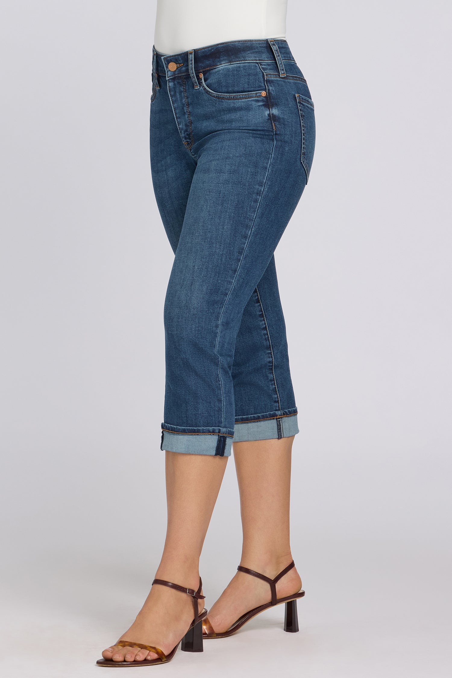 NYDJ Marilyn Straight Crop Jeans In Cool Embrace® Denim With Cuffs - Sunset Villa