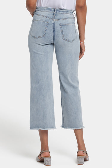 NYDJ Coco Relaxed Wide Leg Crop Jeans In Cool Embrace® Denim With High Rise And Frayed Hems - Santiago Sea