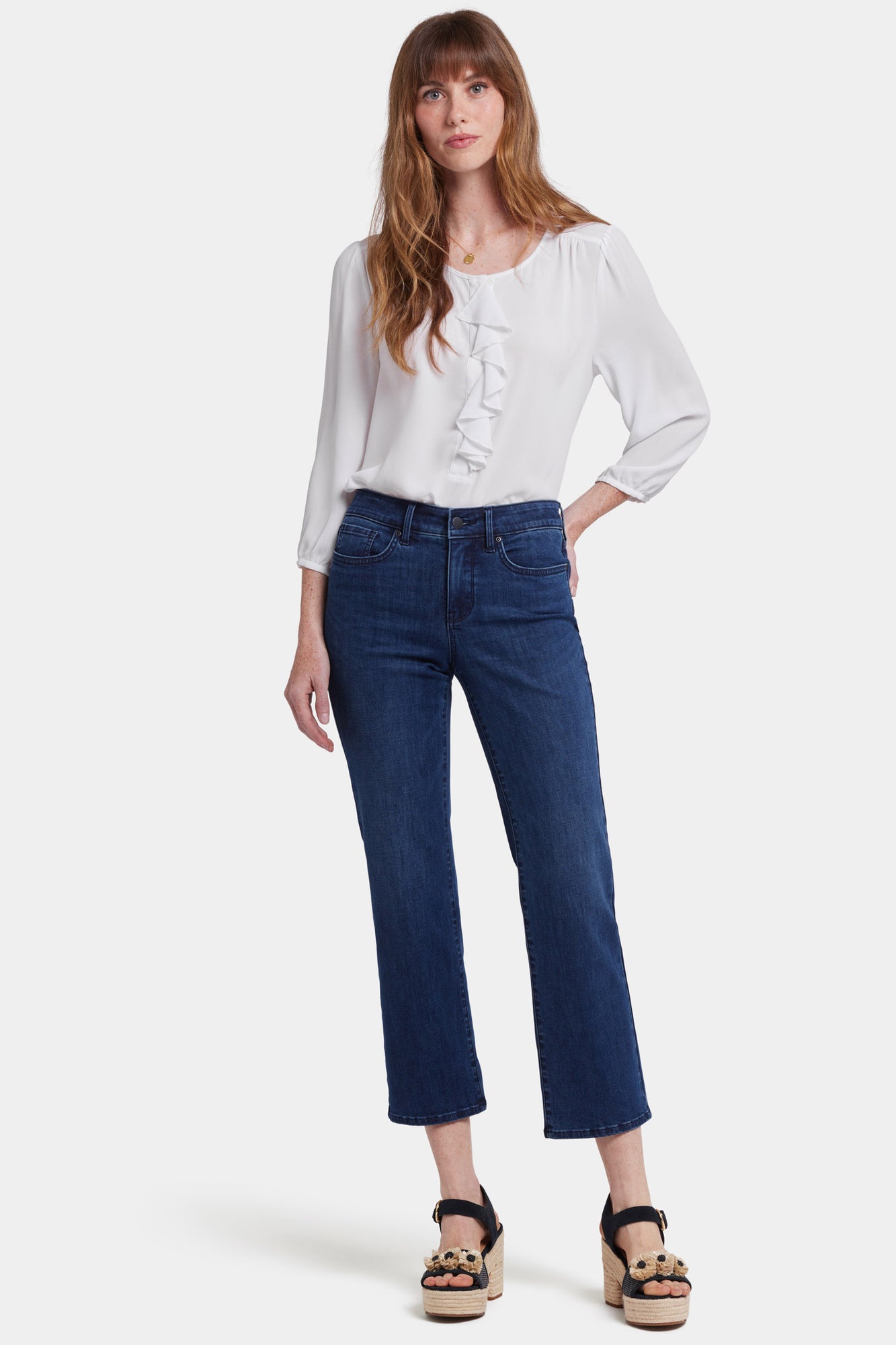 NYDJ Marilyn Straight Ankle Jeans In Cool Embrace® Denim - Ibiza Blues