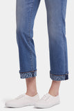 NYDJ Marilyn Straight Ankle Jeans With Leopard Print Cuffs - Barcelona Breeze