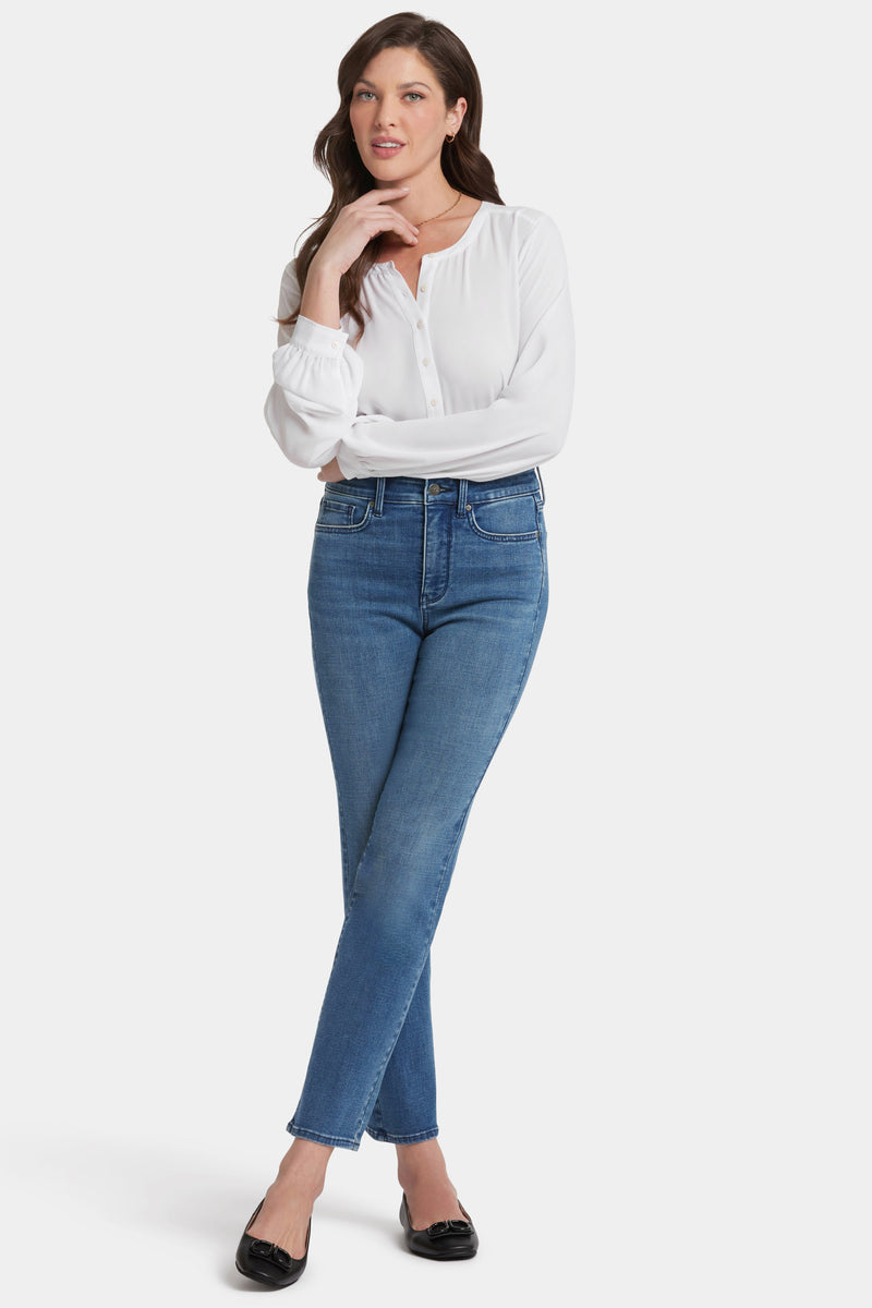 Callie High Straight Jeans - Mission Blue