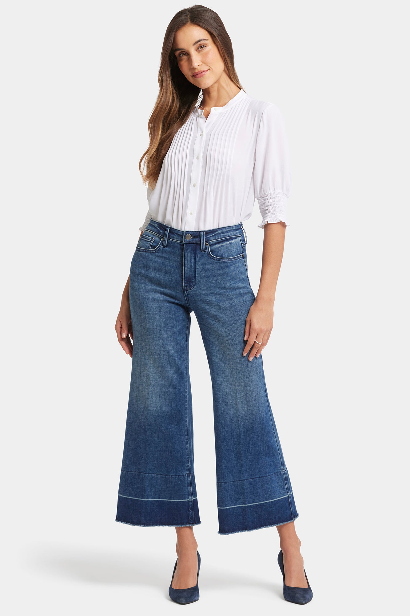 NYDJ Mia Palazzo Ankle Jeans With High Rise And Released Shadow Hems - Stone Bridge