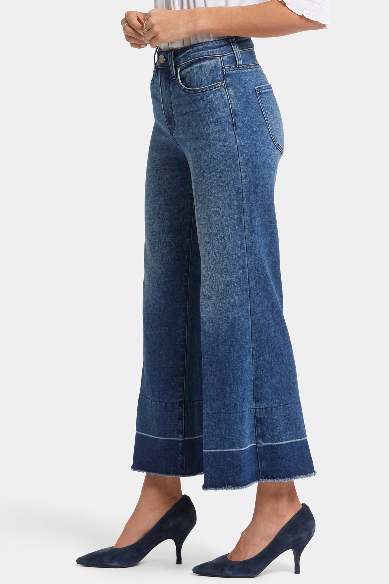 NYDJ Mia Palazzo Ankle Jeans With High Rise And Released Shadow Hems - Stone Bridge