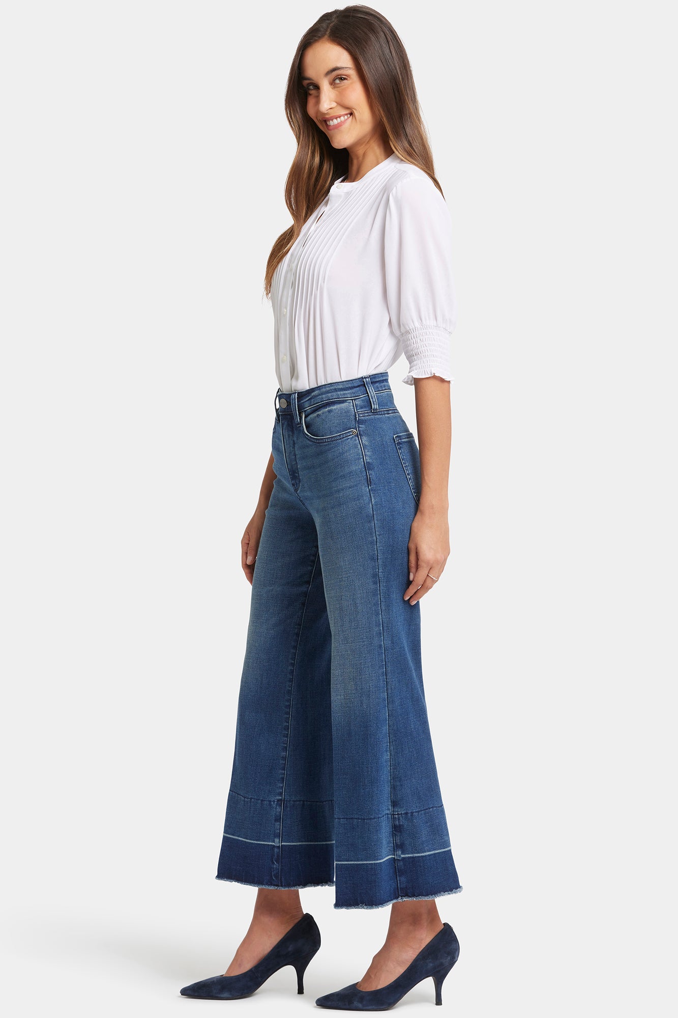 NYDJ Mia Palazzo Ankle Jeans With High Rise And Released Shadow Hems - Stone Bridge