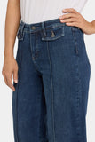 NYDJ Teresa Wide Leg Jeans With Button Flaps, Center Leg Seams And 31" Inseam - Louvre Sapphire
