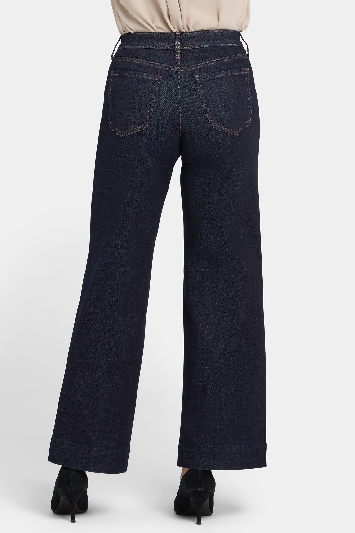 NYDJ Teresa Wide Leg Jeans With Button Flaps, Center Leg Seams And 31