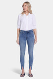 NYDJ Ami Skinny Jeans With High Rise, Curved Side Seams And Front Slits - Sandy Beach