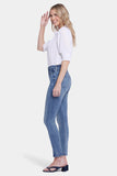 NYDJ Ami Skinny Jeans With High Rise, Curved Side Seams And Front Slits - Sandy Beach