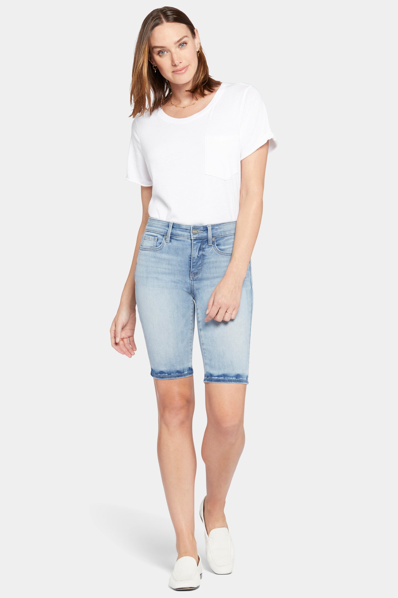 NYDJ Briella 11 Inch Denim Shorts  - New Wave