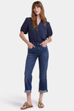 NYDJ Bailey Relaxed Straight Crop Jeans With High Rise And Roll Cuffs - Asturia Shore