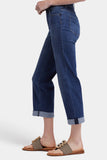 NYDJ Bailey Relaxed Straight Crop Jeans With High Rise And Roll Cuffs - Asturia Shore