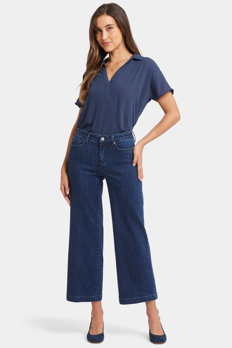 Click here to shop Teresa Wide Leg Ankle Jeans in Indigo Maison Geo