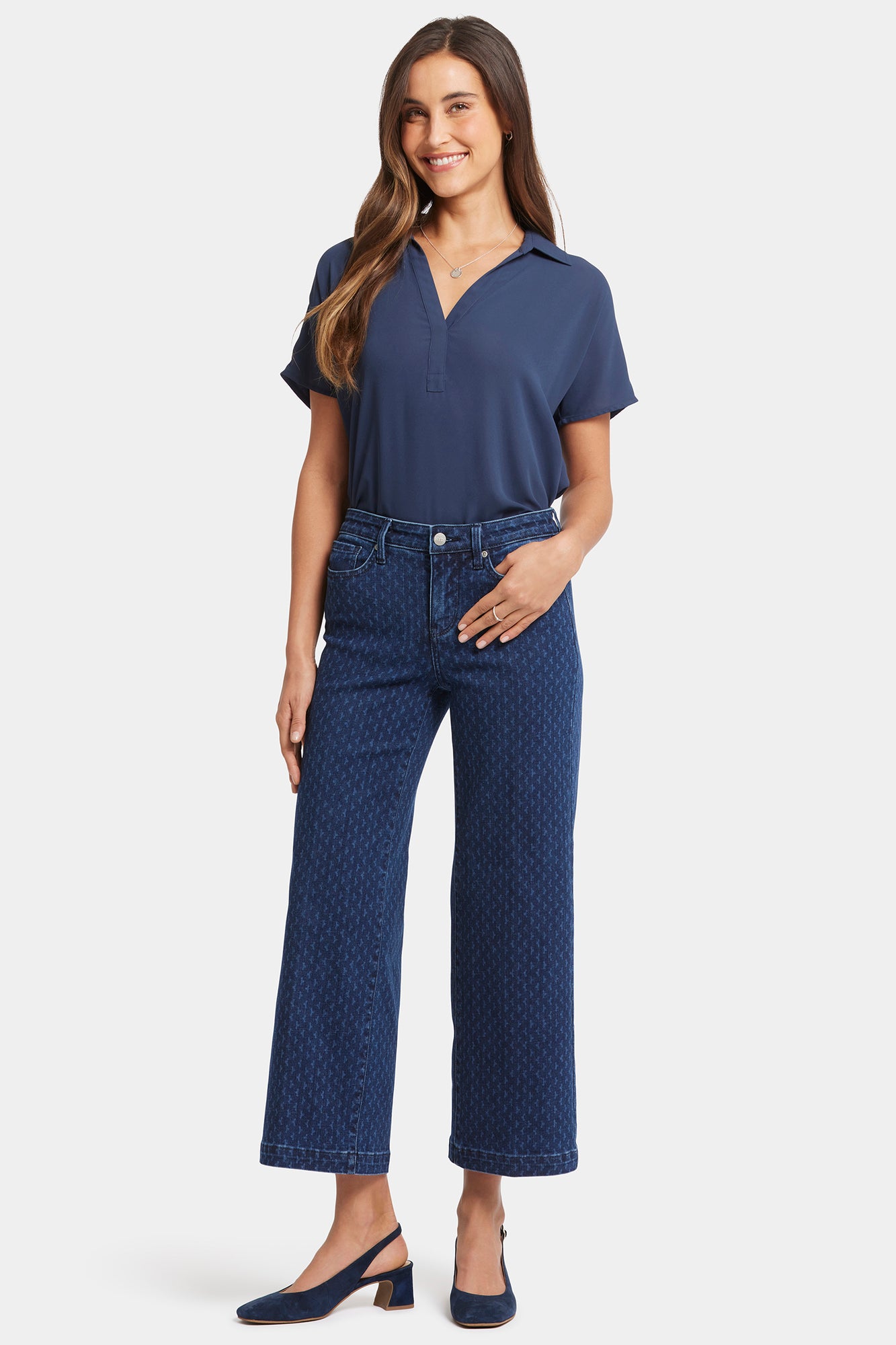 NYDJ Teresa Wide Leg Ankle Jeans With 1