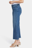NYDJ Teresa Wide Leg Ankle Jeans With High Rise And Frayed Hems - Mission Blue