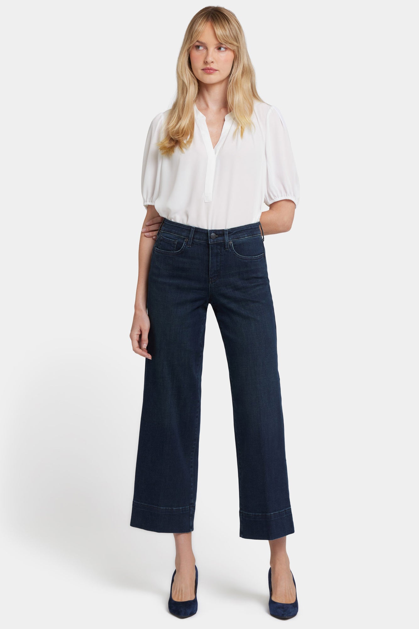 Teresa Wide Leg Ankle Jeans With 3