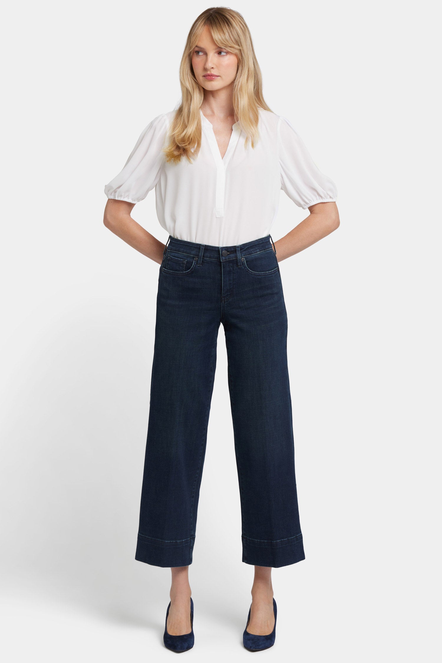 Teresa Wide Leg Ankle Jeans With 3