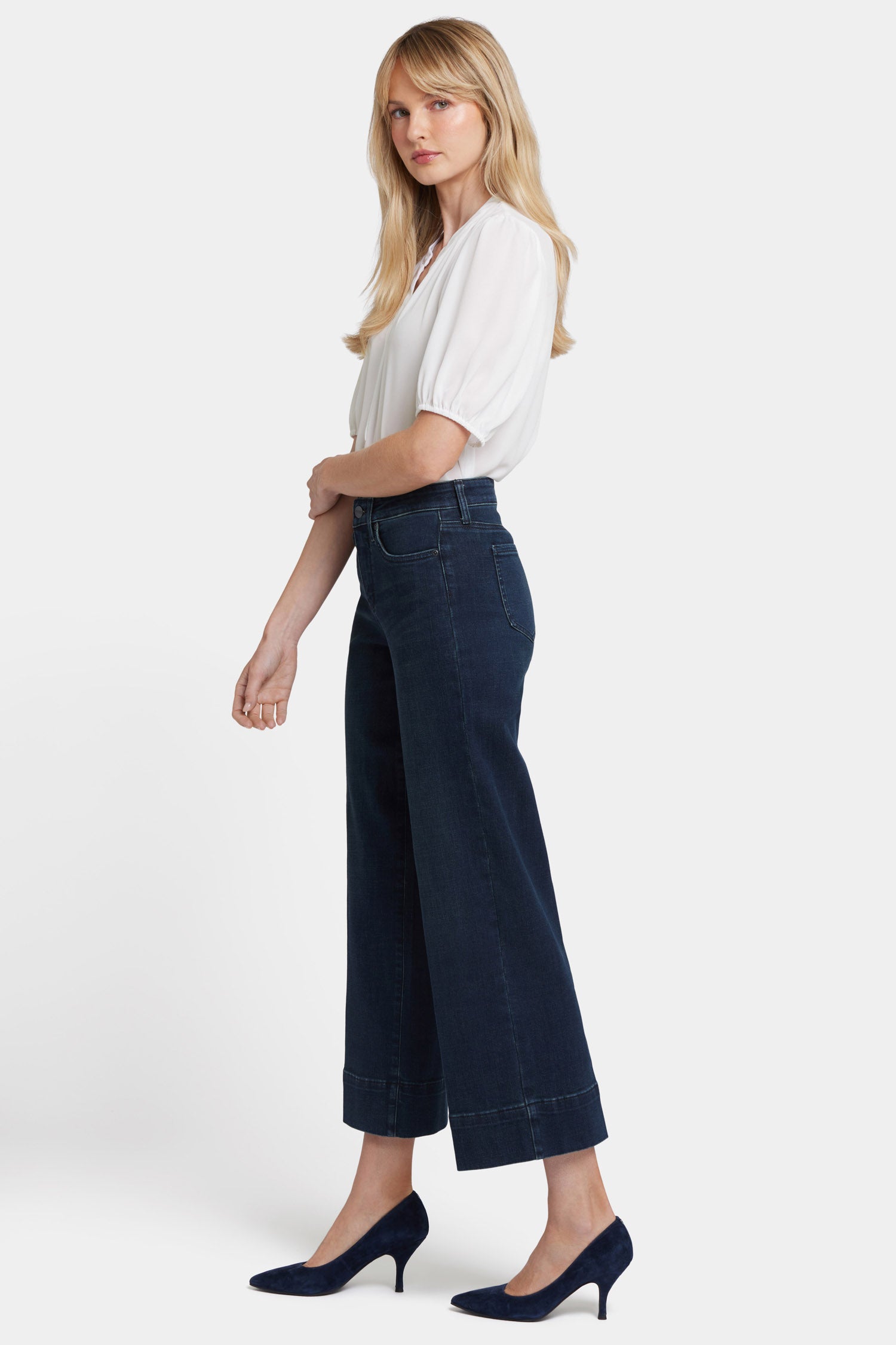 Teresa Wide Leg Ankle Jeans With 3