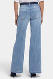 NYDJ Teresa Wide Leg Jeans With High Rise And Contrast Double Waistband - Santiago Sea