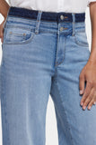 NYDJ Teresa Wide Leg Jeans With High Rise And Contrast Double Waistband - Santiago Sea