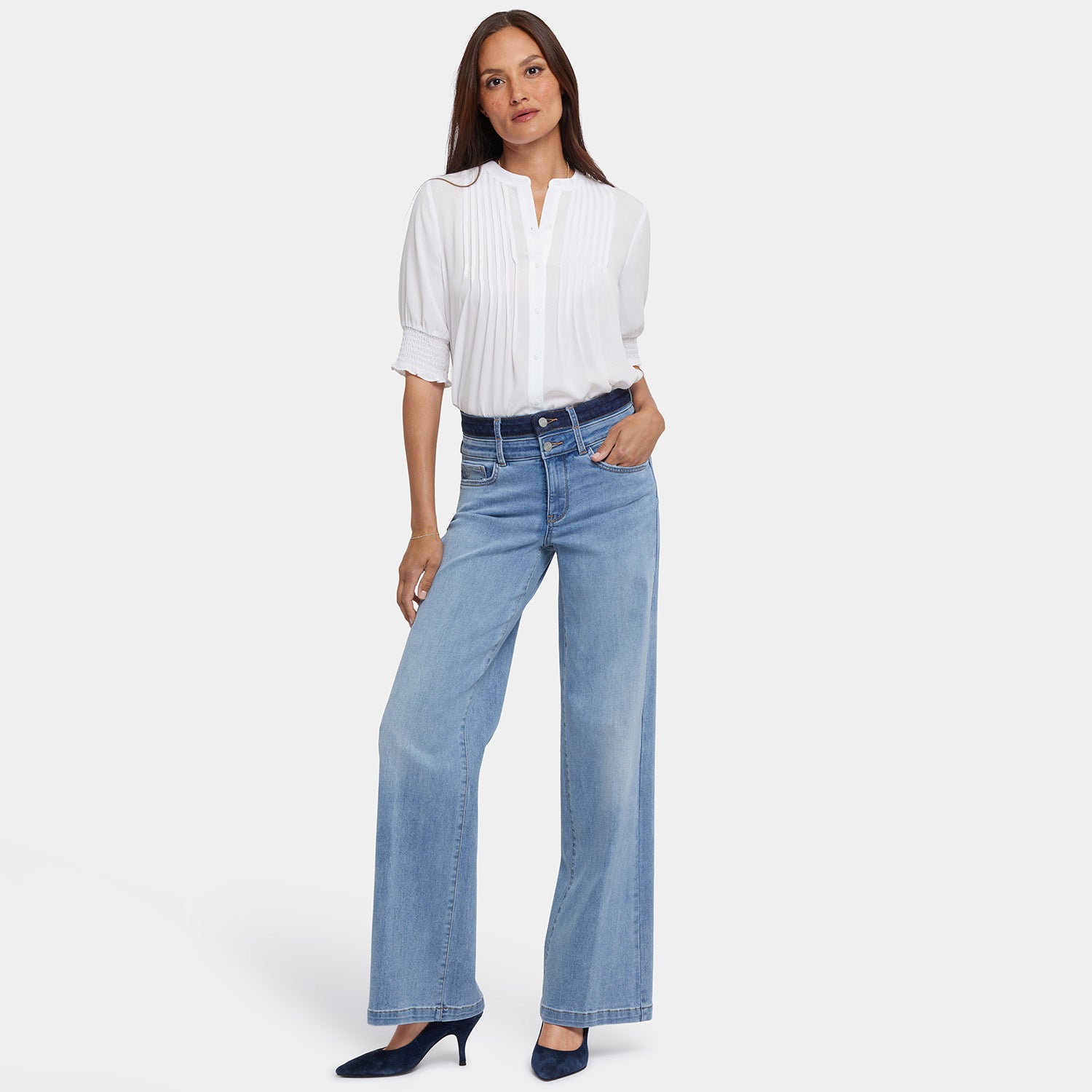 Mavi Women's New York High Rise Straight Leg Jeans, Dark