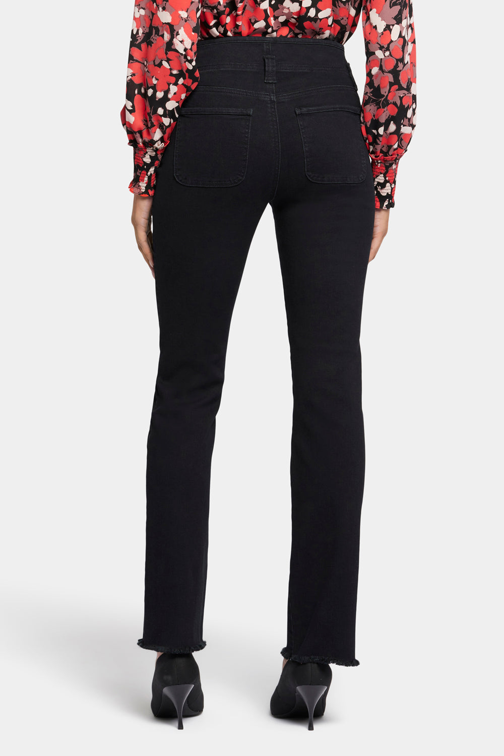 NYDJ Marilyn Straight Jeans  With High Rise And Frayed Hems - Huntley