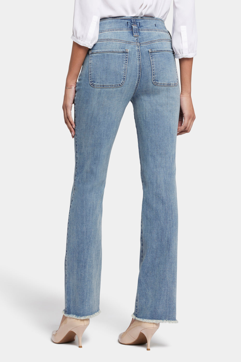 NYDJ Marilyn Straight Jeans  With Frayed Hems - Paddington