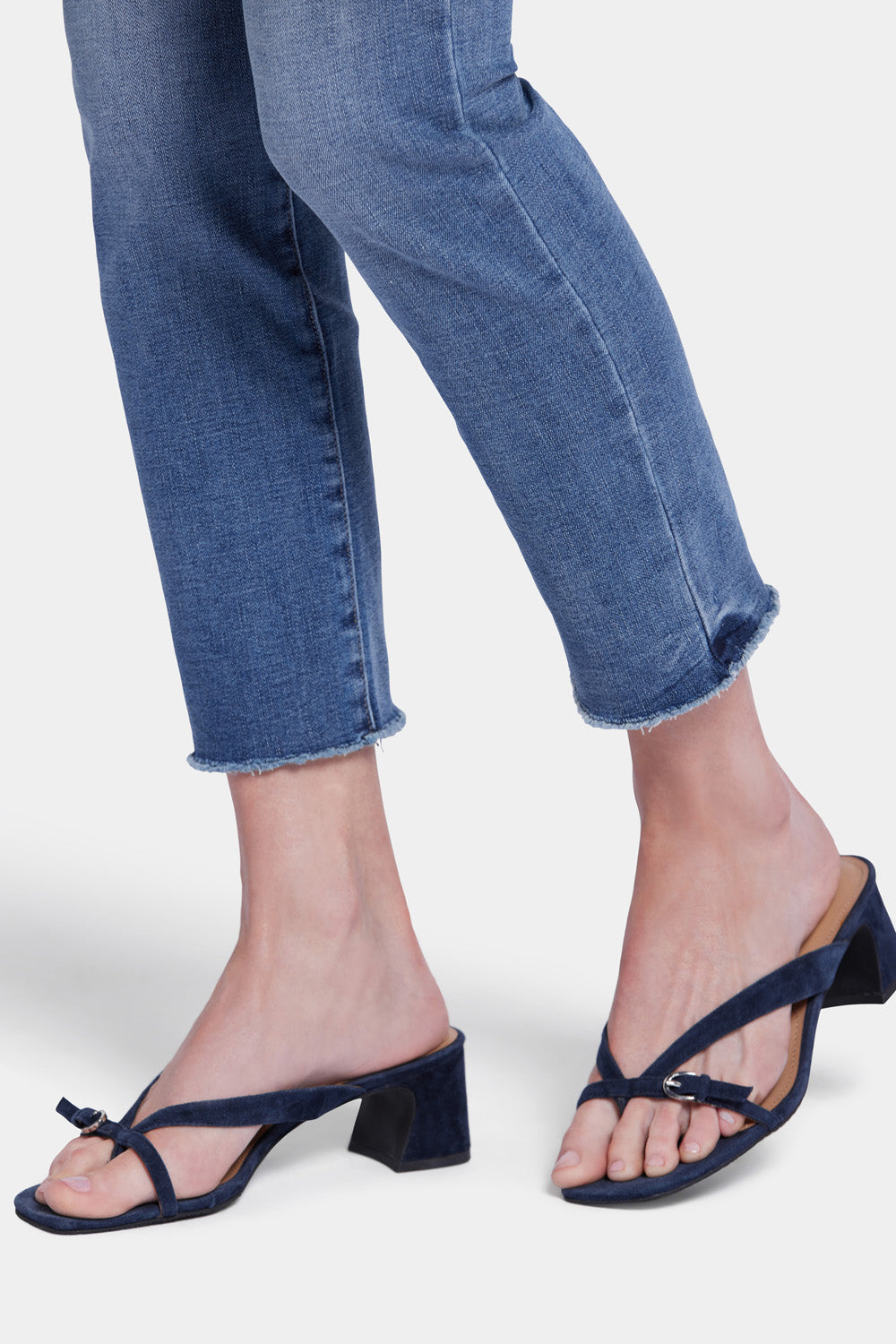 NYDJ Sheri Slim Ankle Jeans With Frayed Hems - Rockie