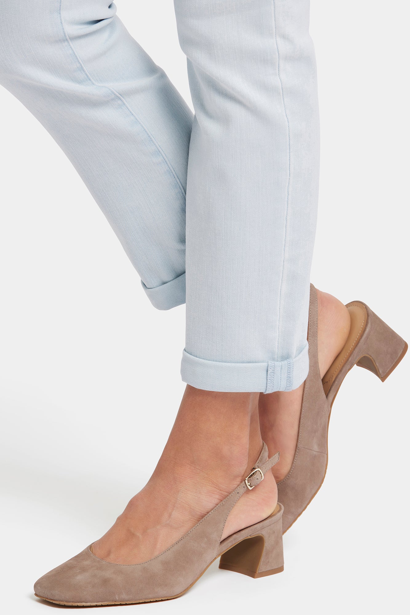 NYDJ Sheri Slim Ankle Jeans With Roll Cuffs - Glacier Frost