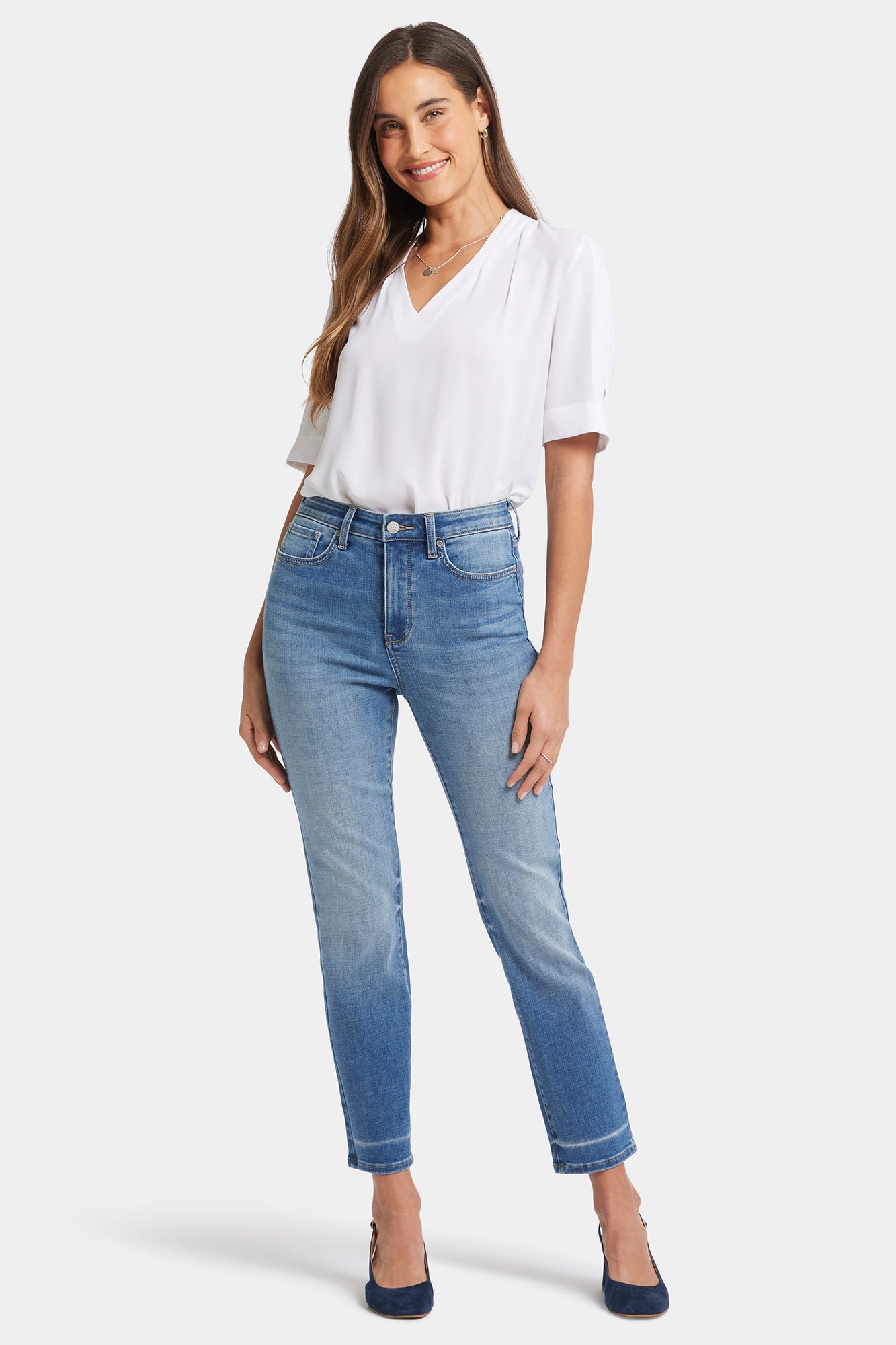 NYDJ Sheri Slim Ankle Jeans With High Rise - Aspen Sky