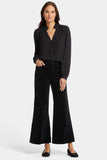 NYDJ Mia Palazzo Ankle Pants In Fine Wale Stretch Corduroy With High Rise - Black