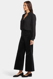 NYDJ Mia Palazzo Ankle Pants In Fine Wale Stretch Corduroy With High Rise - Black