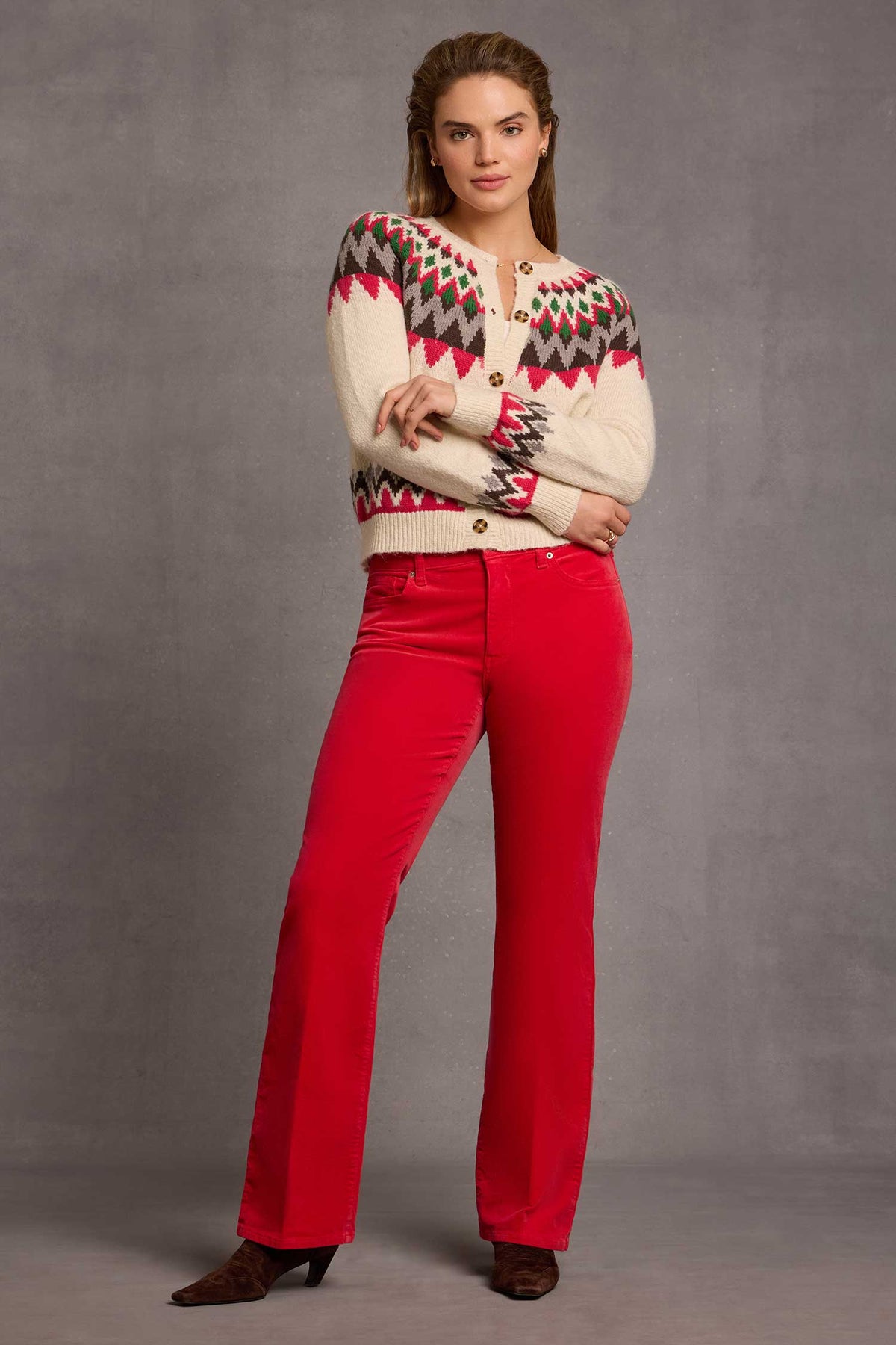 NYDJ Brooklyn Bootcut Pants In Fine Wale Stretch Corduroy - Camellia