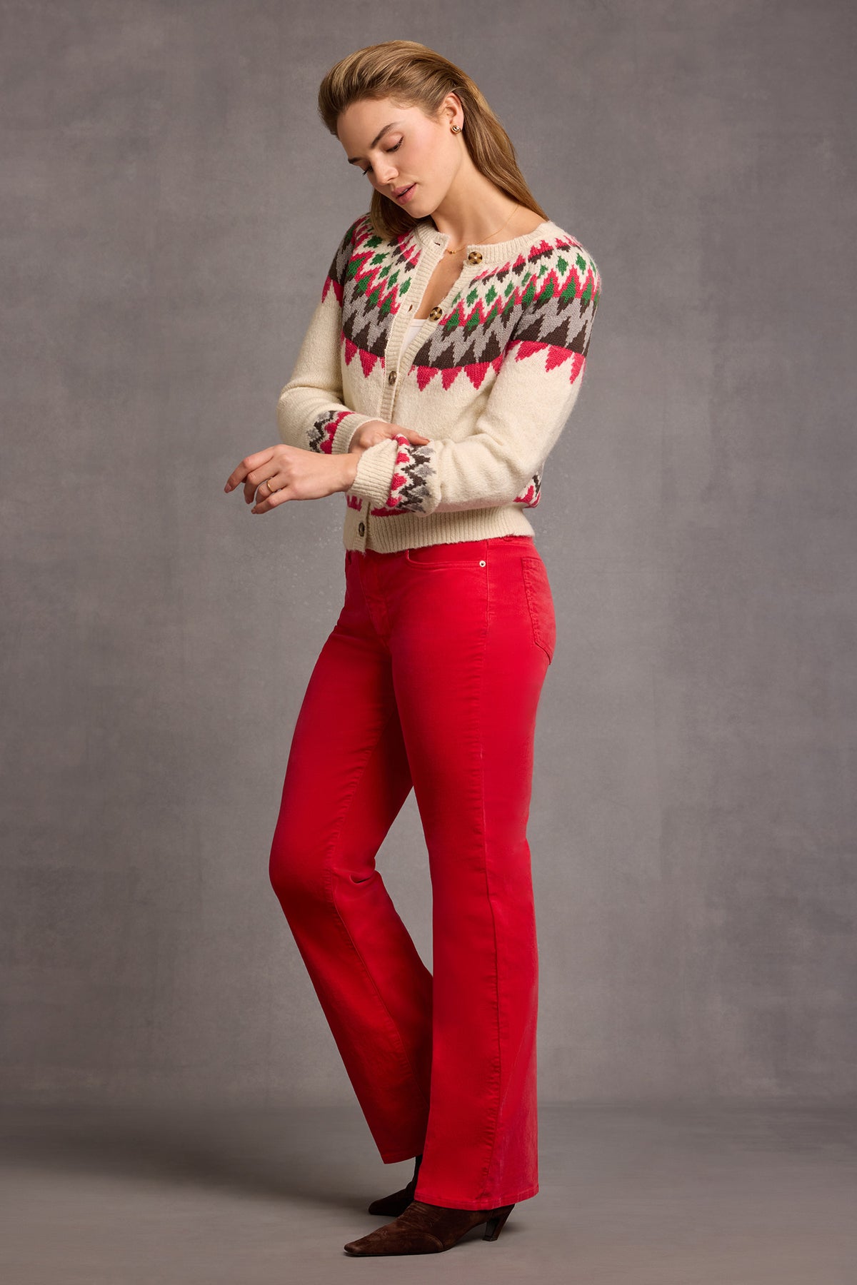 NYDJ Brooklyn Bootcut Pants In Fine Wale Stretch Corduroy - Camellia